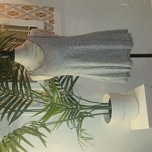 PPLA Clothing striped black and cream knit tank mini dress